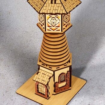 Intra απο ξύλο plywood 3mm-4mm πάχος – Θήκη κεριού Tower Tea Light Cut Laser Δίασταση  20x20 cm INTRAFABR-121051478 - Image 2
