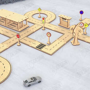 Intra απο ξύλο plywood 3mm-4mm πάχος – Παιχνίδι πίστας αυτοκινήτου με λέιζερ | Αγωνιστική πίστα Δίασταση  20x20 cm INTRAFABR-120093704 - Image 1