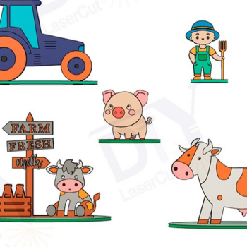 Intra απο ξύλο plywood 3mm-4mm πάχος – Toy Farm για DIY Συναρμολόγηση και Ζωγραφική Δίασταση  20x20 cm INTRAFABR-114413224 - Image 3