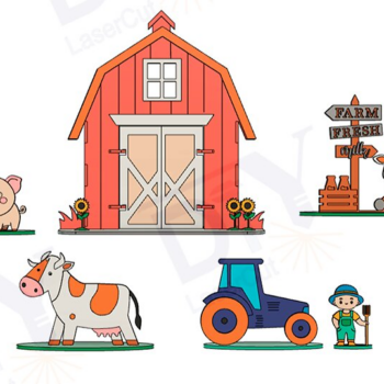 Intra απο ξύλο plywood 3mm-4mm πάχος – Toy Farm για DIY Συναρμολόγηση και Ζωγραφική Δίασταση  20x20 cm INTRAFABR-114413224 - Image 4