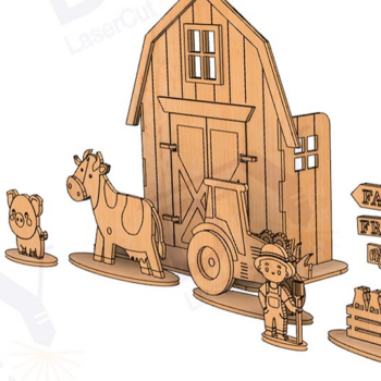 Intra απο ξύλο plywood 3mm-4mm πάχος – Toy Farm για DIY Συναρμολόγηση και Ζωγραφική Δίασταση  20x20 cm INTRAFABR-114413224 - Image 5