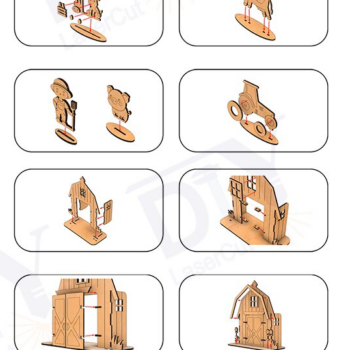 Intra απο ξύλο plywood 3mm-4mm πάχος – Toy Farm για DIY Συναρμολόγηση και Ζωγραφική Δίασταση  20x20 cm INTRAFABR-114413224 - Image 9