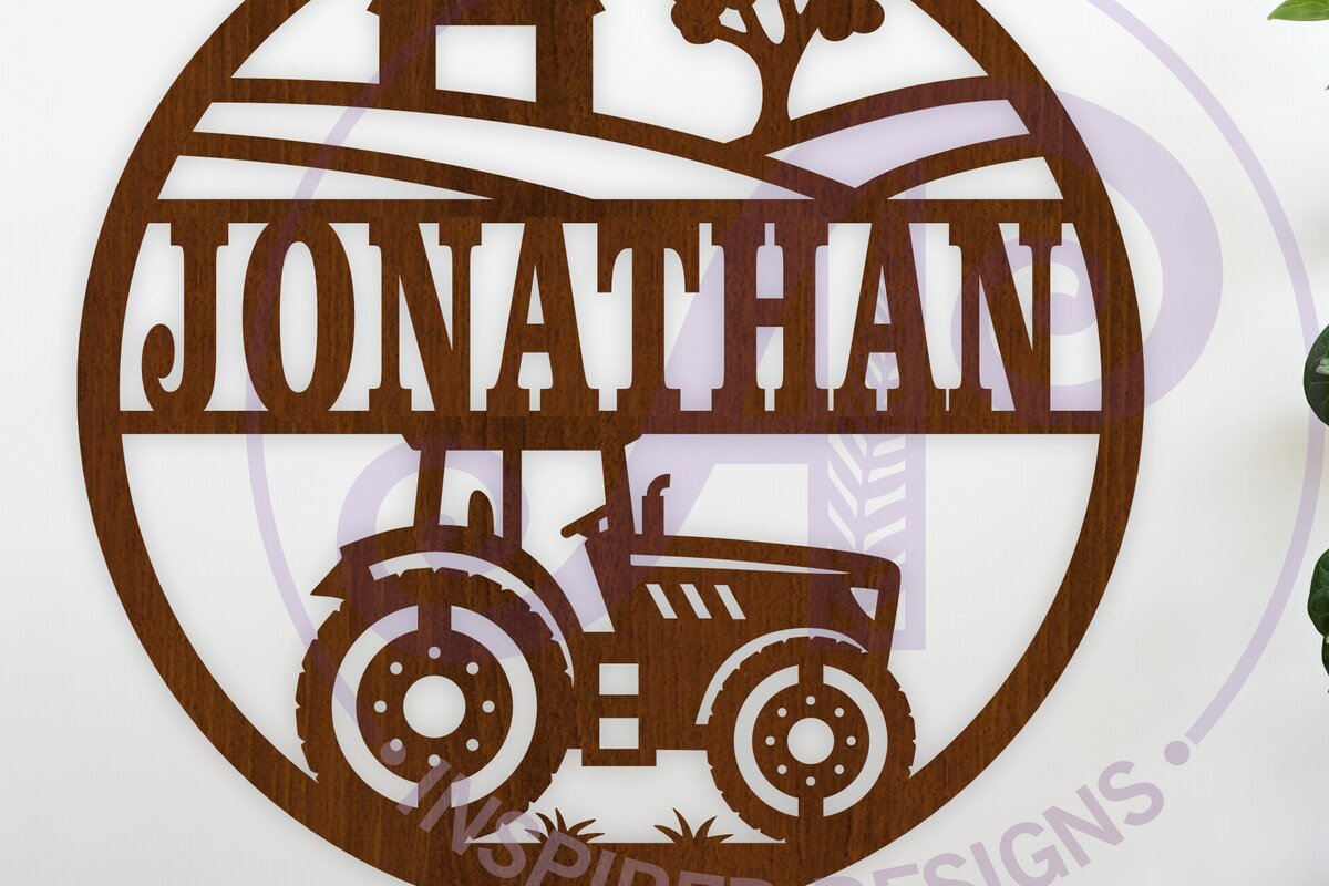 Intra απο ξύλο plywood 3mm-4mm πάχος – Tractor Farm Name Sin Laser Δίασταση  20x20 cm INTRAFABR-116428553