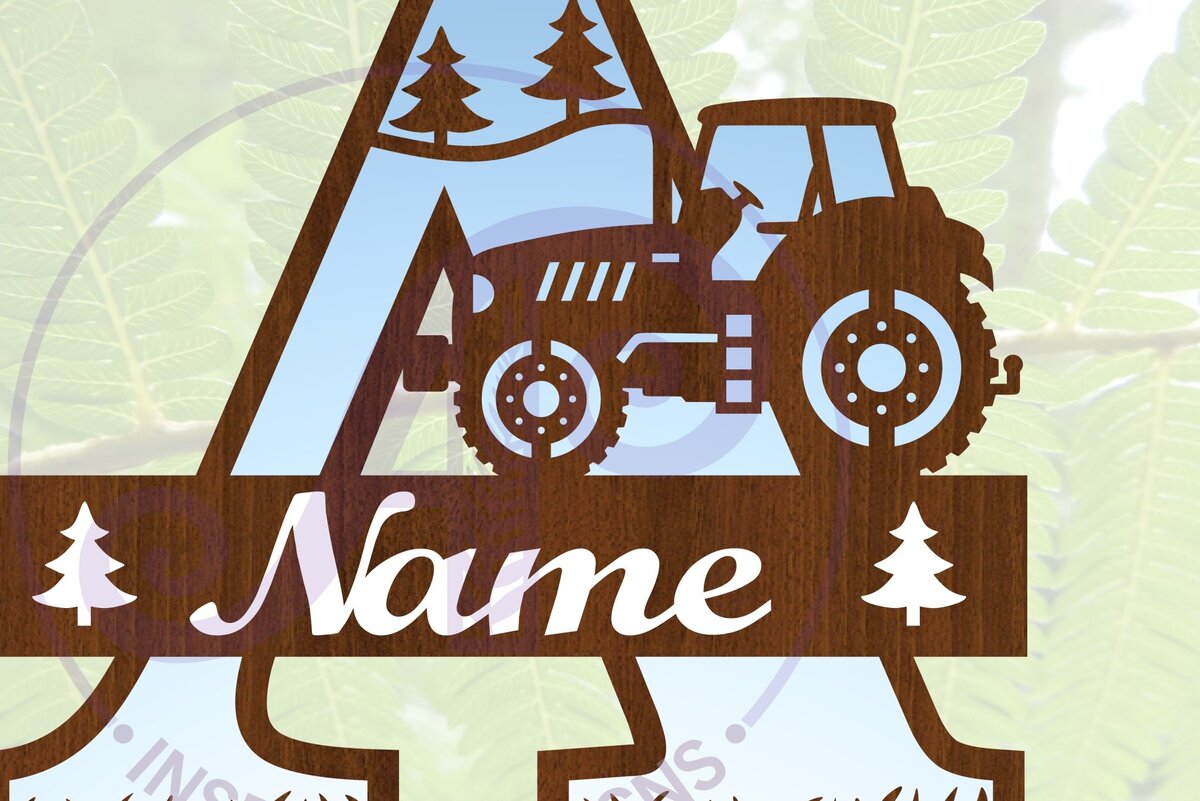 Intra απο ξύλο plywood 3mm-4mm πάχος – Μονόγραμμα τρακτέρ Letter a Δίασταση  20x20 cm INTRAFABR-70480747