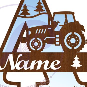 Intra απο ξύλο plywood 3mm-4mm πάχος – Μονόγραμμα τρακτέρ Letter a Δίασταση  20x20 cm INTRAFABR-70480747 - Image 3