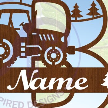 Intra απο ξύλο plywood 3mm-4mm πάχος – Μονόγραμμα τρακτέρ Γράμμα B Αποκοπή αρχείου Δίασταση  20x20 cm INTRAFABR-70480804 - Image 1