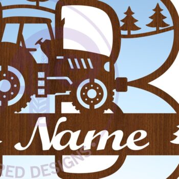 Intra απο ξύλο plywood 3mm-4mm πάχος – Μονόγραμμα τρακτέρ Γράμμα B Αποκοπή αρχείου Δίασταση  20x20 cm INTRAFABR-70480804 - Image 3