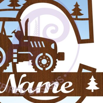 Intra απο ξύλο plywood 3mm-4mm πάχος – Μονόγραμμα τρακτέρ Letter C Δίασταση  20x20 cm INTRAFABR-70480828 - Image 3