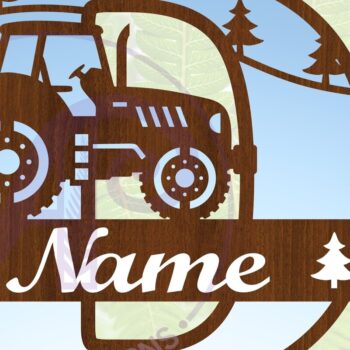 Intra απο ξύλο plywood 3mm-4mm πάχος – Μονόγραμμα τρακτέρ Γράμμα D Αποκοπή αρχείου Δίασταση  20x20 cm INTRAFABR-70480850 - Image 1