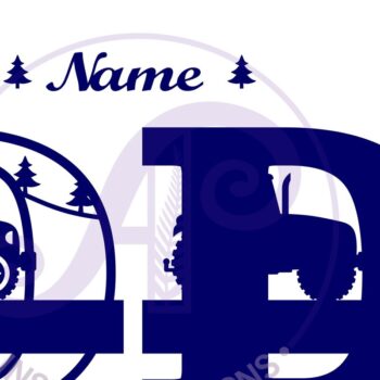 Intra απο ξύλο plywood 3mm-4mm πάχος – Μονόγραμμα τρακτέρ Γράμμα D Αποκοπή αρχείου Δίασταση  20x20 cm INTRAFABR-70480850 - Image 2