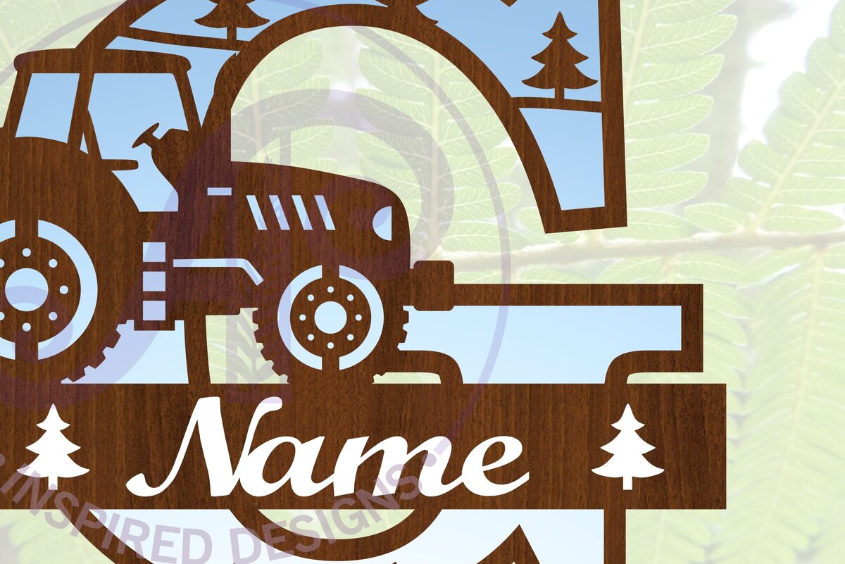 Intra απο ξύλο plywood 3mm-4mm πάχος – Μονόγραμμα τρακτέρ Γράμμα G Αποκοπή αρχείου Δίασταση  20x20 cm INTRAFABR-70480956