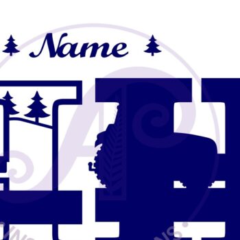 Intra απο ξύλο plywood 3mm-4mm πάχος – Μονόγραμμα τρακτέρ Letter H Αποκοπή αρχείου Δίασταση  20x20 cm INTRAFABR-70480974 - Image 2