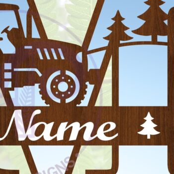 Intra απο ξύλο plywood 3mm-4mm πάχος – Μονόγραμμα τρακτέρ Letter M Δίασταση  20x20 cm INTRAFABR-70481199 - Image 1