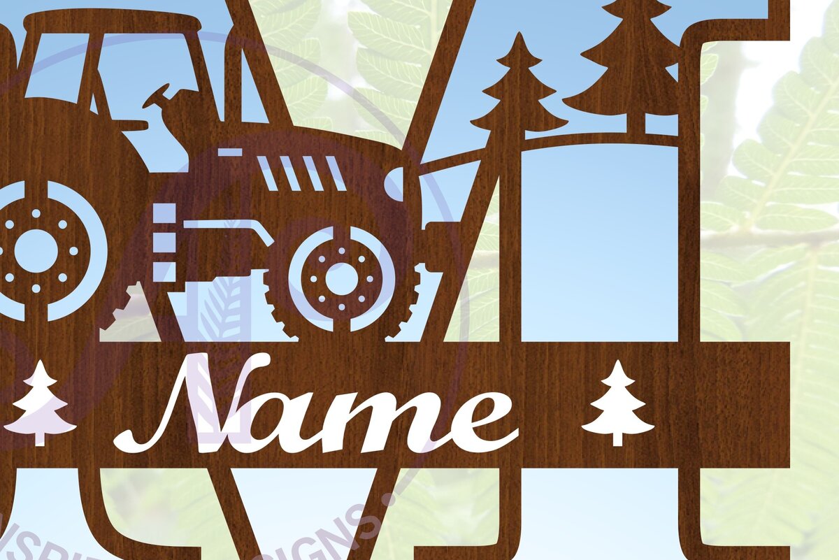 Intra απο ξύλο plywood 3mm-4mm πάχος – Μονόγραμμα τρακτέρ Letter M Δίασταση  20x20 cm INTRAFABR-70481199