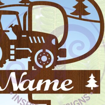 Intra απο ξύλο plywood 3mm-4mm πάχος – Μονόγραμμα τρακτέρ Letter P Δίασταση  20x20 cm INTRAFABR-70481264 - Image 1