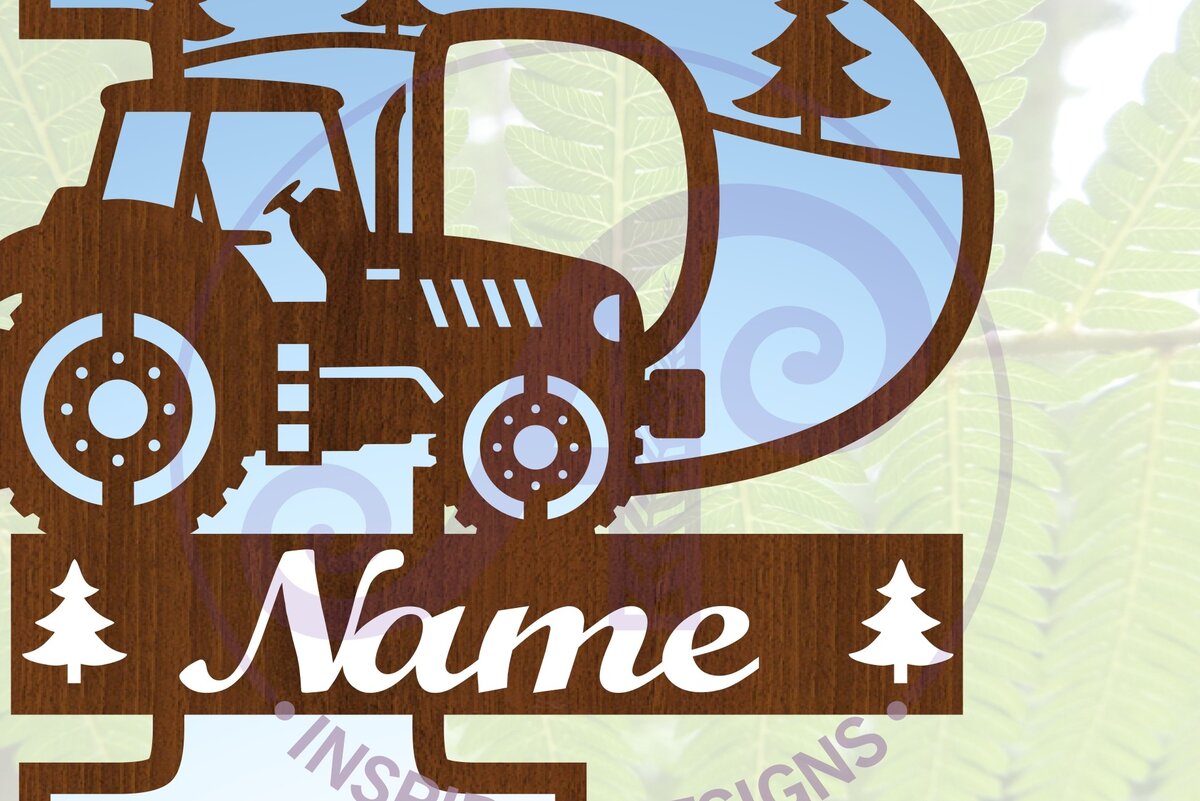 Intra απο ξύλο plywood 3mm-4mm πάχος – Μονόγραμμα τρακτέρ Letter P Δίασταση  20x20 cm INTRAFABR-70481264