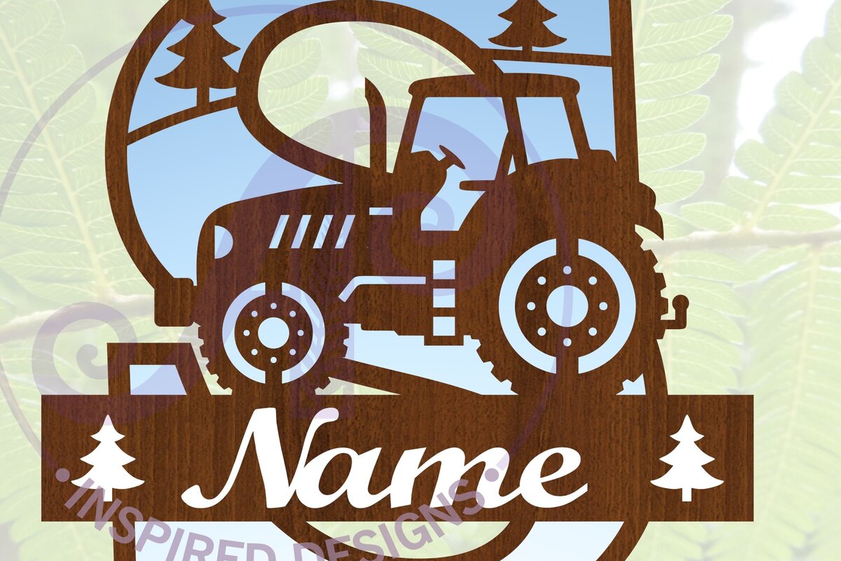 Intra απο ξύλο plywood 3mm-4mm πάχος – Μονόγραμμα τρακτέρ Letter S Δίασταση  20x20 cm INTRAFABR-70481346