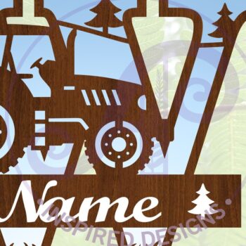 Intra απο ξύλο plywood 3mm-4mm πάχος – Μονόγραμμα τρακτέρ Letter W Δίασταση  20x20 cm INTRAFABR-70481495 - Image 1