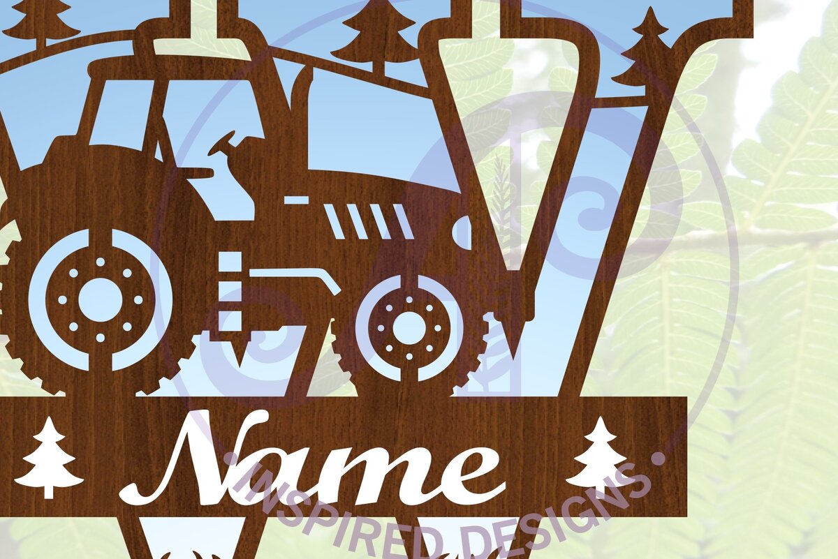 Intra απο ξύλο plywood 3mm-4mm πάχος – Μονόγραμμα τρακτέρ Letter W Δίασταση  20x20 cm INTRAFABR-70481495