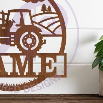 Intra απο ξύλο plywood 3mm-4mm πάχος – Πρότυπο κοπής με λέιζερ σημάδι ονόματος τρακτέρ Δίασταση  20x20 cm INTRAFABR-98868246 - Image 1