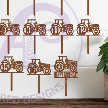 Intra απο ξύλο plywood 3mm-4mm πάχος – Τρακτέρ Number Cake Toppers, 17 σχέδια Δίασταση  20x20 cm INTRAFABR-116428383 - Image 2