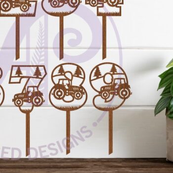 Intra απο ξύλο plywood 3mm-4mm πάχος – Αριθμός τρακτέρ Cake Toppers Δίασταση  20x20 cm INTRAFABR-104580384 - Image 1