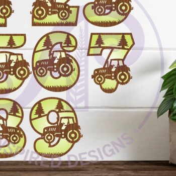 Intra απο ξύλο plywood 3mm-4mm πάχος – Σήμα τοίχου δύο επιπέδων αριθμών τρακτέρ Δίασταση  40x30 cm INTRAFABR-105602919 - Image 1