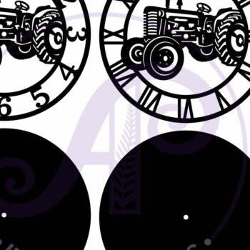 Intra απο ξύλο plywood 3mm-4mm πάχος – Αρχεία κοπής με λέιζερ ρολόι τοίχου τρακτέρ, Δίασταση  40x30 cm INTRAFABR-92533702 - Image 4