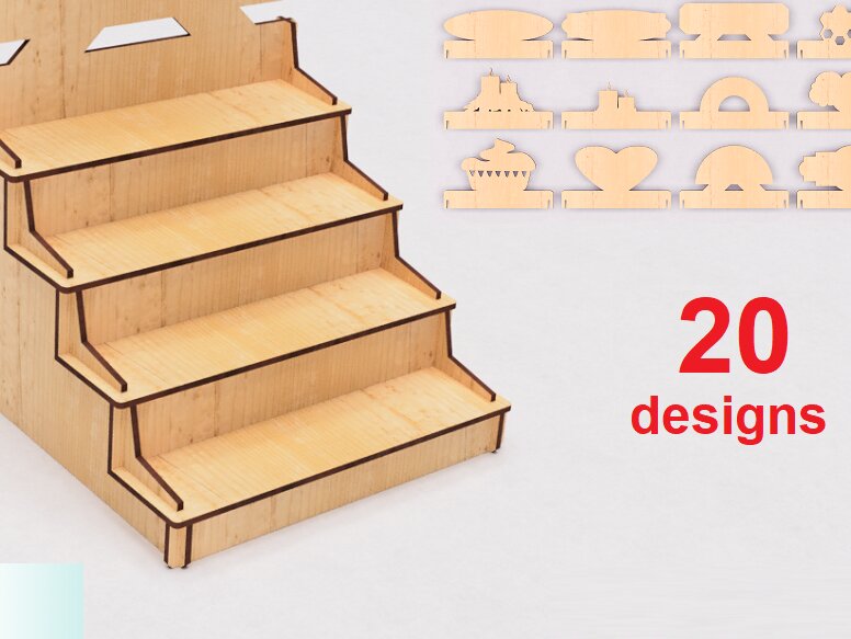 Intra απο ξύλο plywood 3mm-4mm πάχος – Ράφι εμπορικής αγοράς με πινακίδα κοπής λέιζερ Δίασταση  20x20 cm INTRAFABR-117264462