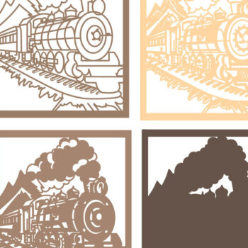 Intra απο ξύλο plywood 3mm-4mm πάχος – Train Multilayer/ Train/ 3D Δίασταση  20x20 cm INTRAFABR-76097225 - Image 2