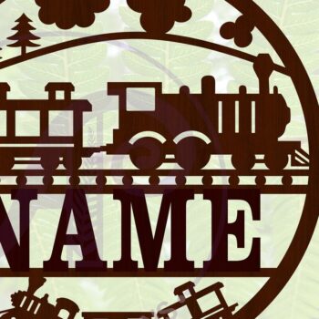 Intra απο ξύλο plywood 3mm-4mm πάχος – Αρχείο αποκοπής Sign Name Train Δίασταση  40x30 cm INTRAFABR-67498539 - Image 1