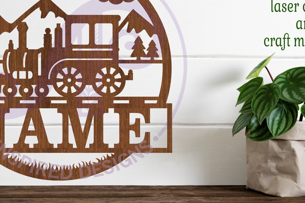 Intra απο ξύλο plywood 3mm-4mm πάχος – Πρότυπο κοπής με λέιζερ Sin Name Train Δίασταση  20x20 cm INTRAFABR-98627356