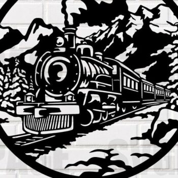 Intra απο ξύλο plywood 3mm-4mm πάχος – Train Riding in Mountains Δίασταση  20x20 cm INTRAFABR-115222432 - Image 1