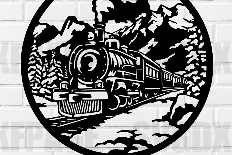 Intra απο ξύλο plywood 3mm-4mm πάχος – Train Riding in Mountains Δίασταση  20x20 cm INTRAFABR-115222432