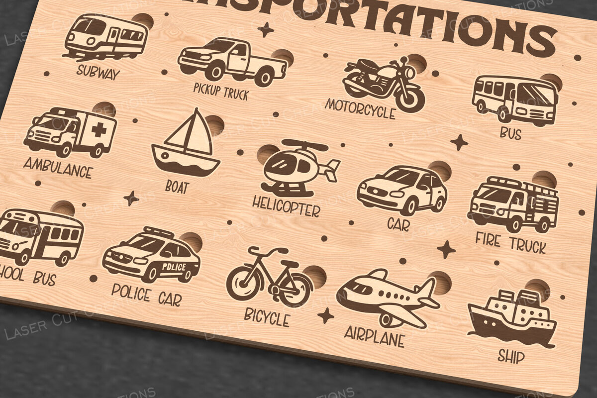 Intra απο ξύλο plywood 3mm-4mm πάχος – Παζλ μεταφοράς για παιδιά - Δίασταση  20x20 cm INTRAFABR-123160688