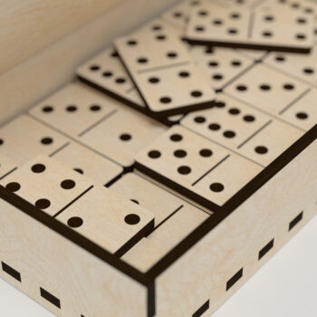 Intra απο ξύλο plywood 3mm-4mm πάχος – Travel Dominos Set Game Δίασταση  20x20 cm INTRAFABR-25264327 - Image 2