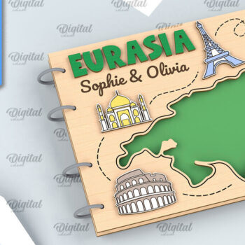 Intra απο ξύλο plywood 3mm-4mm πάχος – Πακέτο κοπής με λέιζερ άλμπουμ φωτογραφιών ταξιδιού Δίασταση  20x20 cm INTRAFABR-99200598 - Image 3