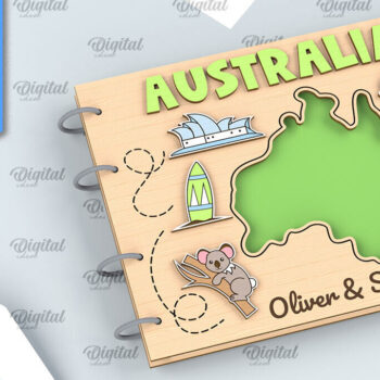 Intra απο ξύλο plywood 3mm-4mm πάχος – Πακέτο κοπής με λέιζερ άλμπουμ φωτογραφιών ταξιδιού Δίασταση  20x20 cm INTRAFABR-99200598 - Image 5