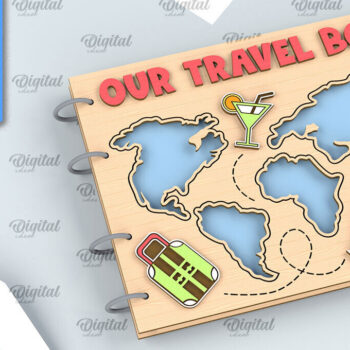 Intra απο ξύλο plywood 3mm-4mm πάχος – Πακέτο κοπής με λέιζερ άλμπουμ φωτογραφιών ταξιδιού Δίασταση  20x20 cm INTRAFABR-99200598 - Image 7