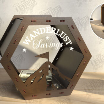 Intra απο ξύλο plywood 3mm-4mm πάχος – Travel Piggy Bank | Διακοπές Δίασταση  20x20 cm INTRAFABR-122602603 - Image 1