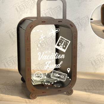 Intra απο ξύλο plywood 3mm-4mm πάχος – Travel Piggy Bank | Διακοπές Δίασταση  20x20 cm INTRAFABR-122385154 - Image 1