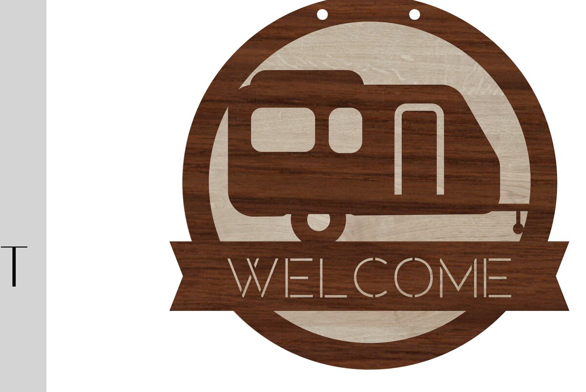 Intra απο ξύλο plywood 3mm-4mm πάχος – Σήμα καλωσορίσματος και κενό τρέιλερ ταξιδιού Δίασταση  20x20 cm INTRAFABR-13922777