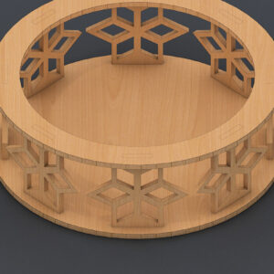 Intra απο ξύλο plywood 3mm-4mm πάχος – Tray Files - Ellipse Wood Tray Δίασταση  20x20 cm INTRAFABR-60959733