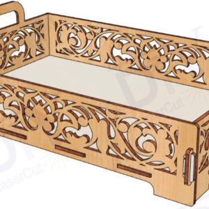 Intra απο ξύλο plywood 3mm-4mm πάχος – Δίσκος με κοπή λέιζερ με μοτίβο κρίνου Δίασταση 20x20 cm INTRAFABR-112887177