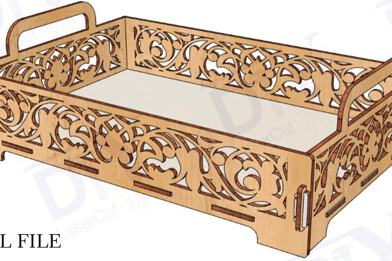 Intra απο ξύλο plywood 3mm-4mm πάχος – Δίσκος με κοπή λέιζερ με μοτίβο κρίνου Δίασταση  20x20 cm INTRAFABR-112887177