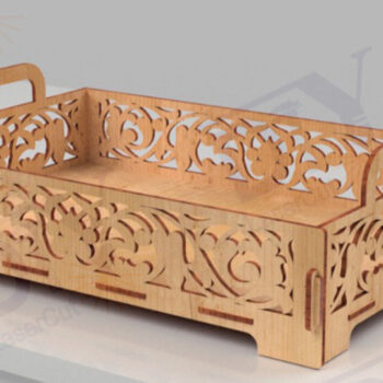 Intra απο ξύλο plywood 3mm-4mm πάχος – Δίσκος με κοπή λέιζερ με μοτίβο κρίνου Δίασταση  20x20 cm INTRAFABR-112887177 - Image 2