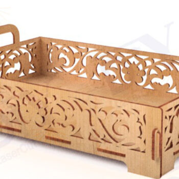 Intra απο ξύλο plywood 3mm-4mm πάχος – Δίσκος με κοπή λέιζερ με μοτίβο κρίνου Δίασταση  20x20 cm INTRAFABR-112887177 - Image 3