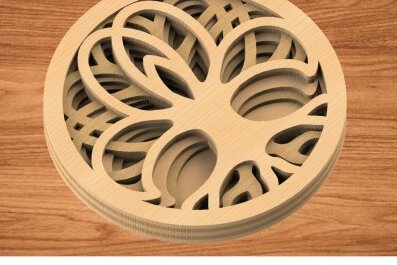 Intra απο ξύλο plywood 3mm-4mm πάχος – ΔΕΝΤΡΟ Δίασταση  20x20 cm INTRAFABR-29184760