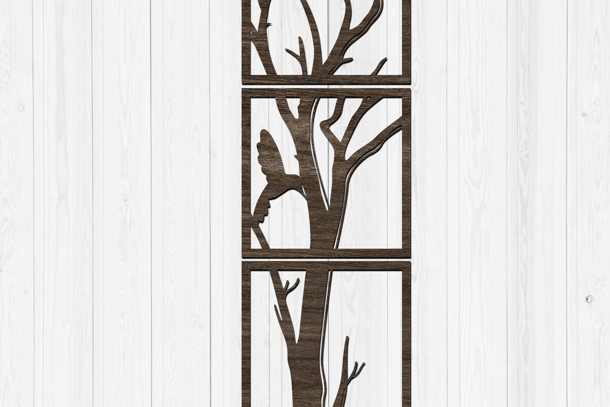 Intra απο ξύλο plywood 3mm-4mm πάχος – Πάνελ τέχνης τοίχου Tree &amp; Bird - Δίασταση  40x30 cm INTRAFABR-117564781