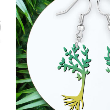 Intra απο ξύλο plywood 3mm-4mm πάχος – Σκουλαρίκια Boho με κλαδί δέντρου με Δίασταση  5x5 cm INTRAFABR-121595481 - Image 1